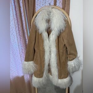 NWT Charlotte Simone Penny Lane Coat, Mongolian Fur Trim